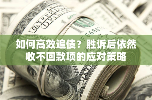 武汉如何高效追债?胜诉后依然收不回款项的应对策略 武汉如何高效追债?胜诉后依然收不回款项的应对策略